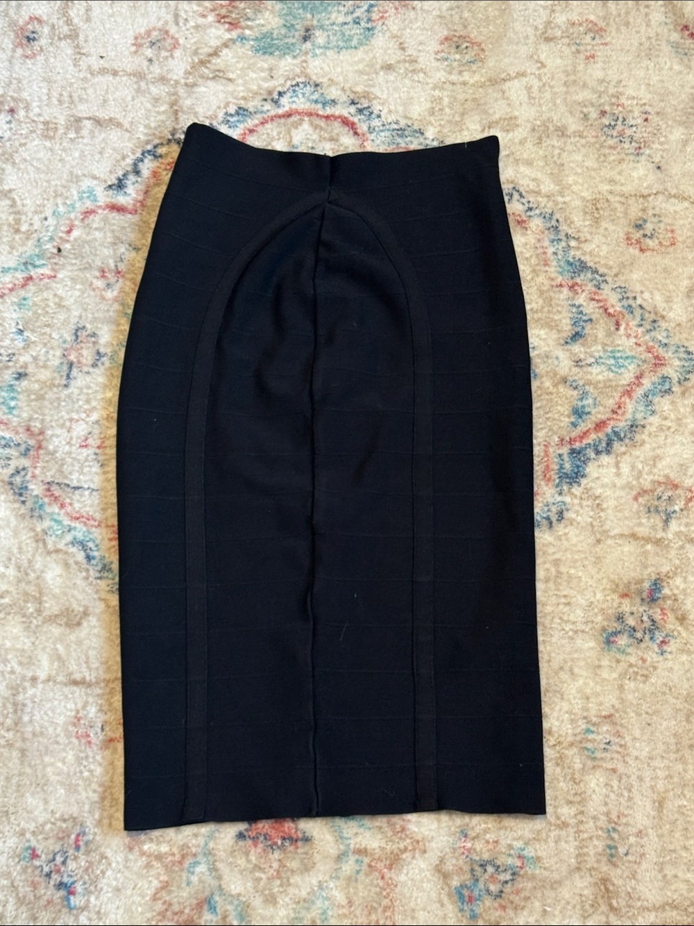 Guess Black High-Waist Panel Pencil Skirt